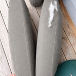 Torn cushion on weathered deck